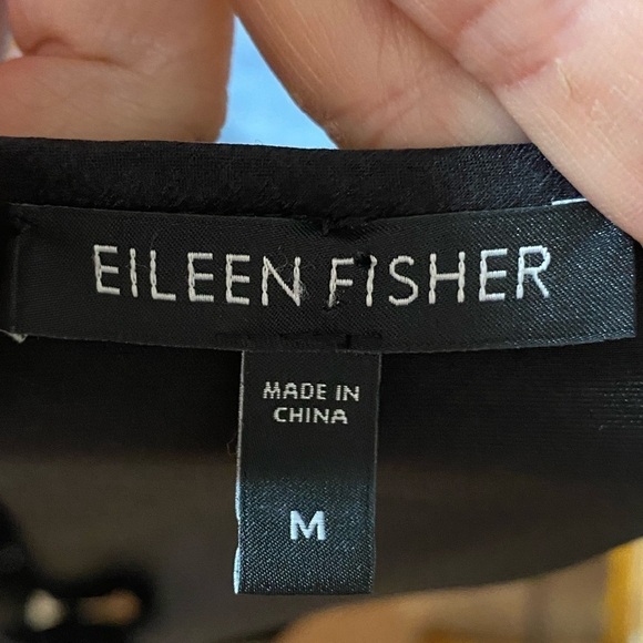 Eileen Fisher Velour Dress / Tunic Silk Side Panel - Picture 6 of 7